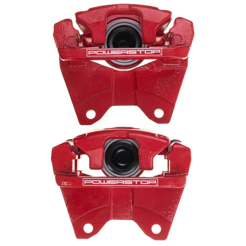 PowerStop Power Stop 07-18 Jeep Wrangler JK Rear Red Caliper Pair w/Bracket - Brakes Rotors & Pads