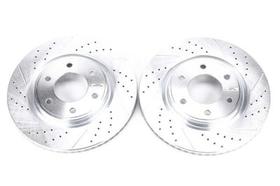 PowerStop Power Stop 08-10 Infiniti QX56 Front Evolution Drilled & Slotted Rotors - Pair - Brakes Pads