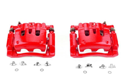 PowerStop Power Stop 08-12 Ford F-250 Super Duty Rear Red Calipers w/Brackets - Pair - Brakes Rotors & Pads