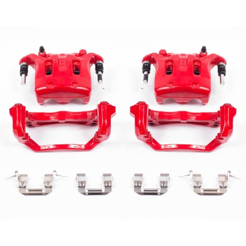 PowerStop Power Stop 08-12 Infiniti EX35 Front Red Calipers w/Brackets - Pair - Brakes Rotors & Pads