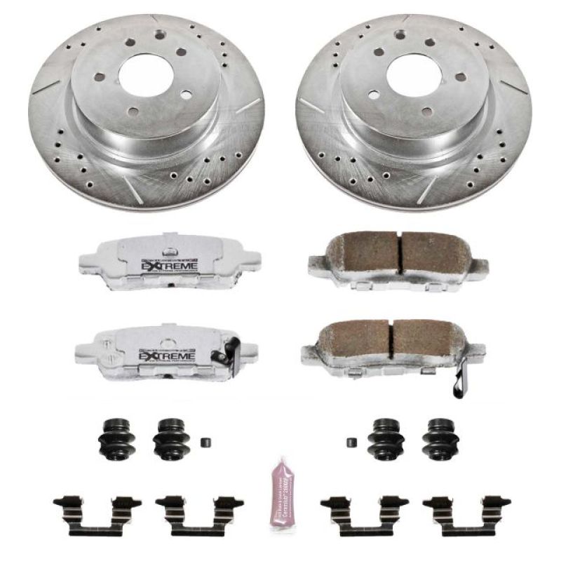 PowerStop Power Stop 08-12 Infiniti EX35 Rear Z26 Street Warrior Brake Kit - Brakes Rotors & Pads