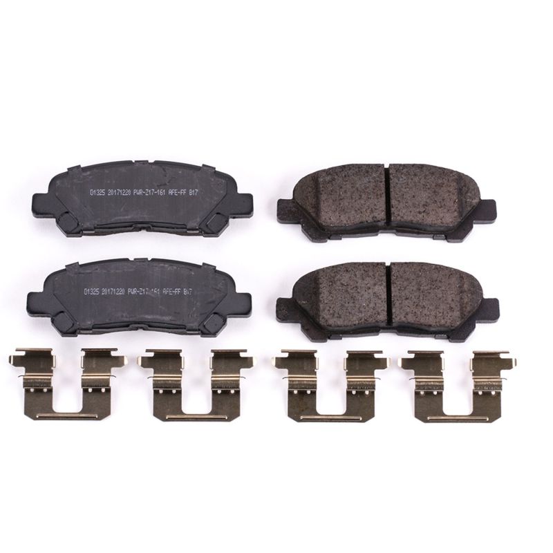 PowerStop Power Stop 08-13 Toyota Highlander Rear Z17 Evolution Ceramic Brake Pads w/Hardware - Brakes Rotors &