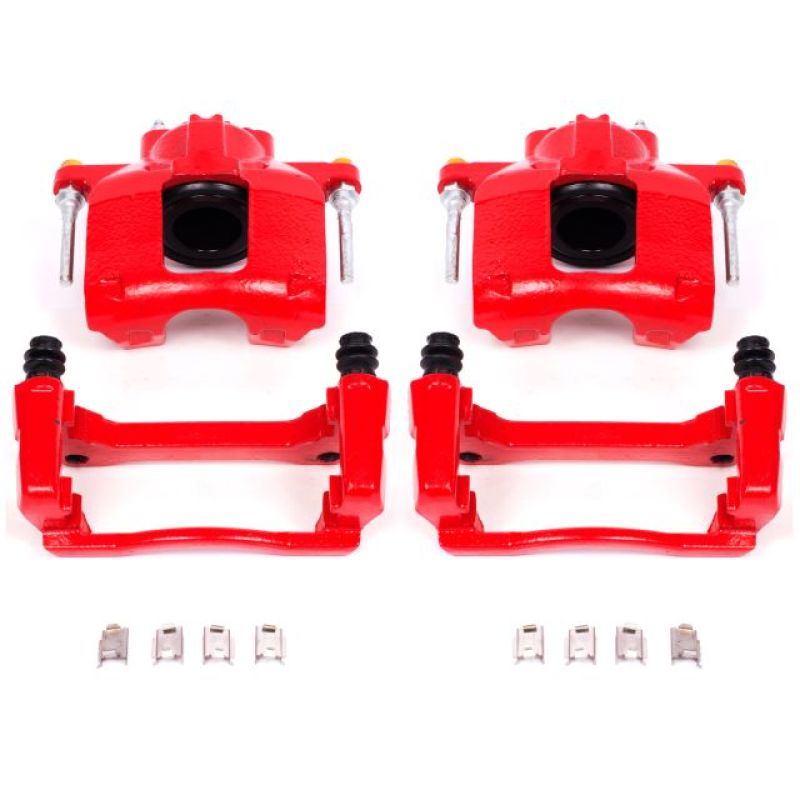 PowerStop Power Stop 08-16 Chrysler Town & Country Front Red Calipers w/Brackets - Pair - Brakes Rotors Pads