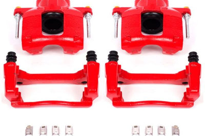 PowerStop Power Stop 08-16 Chrysler Town & Country Front Red Calipers w/Brackets - Pair - Brakes Rotors Pads