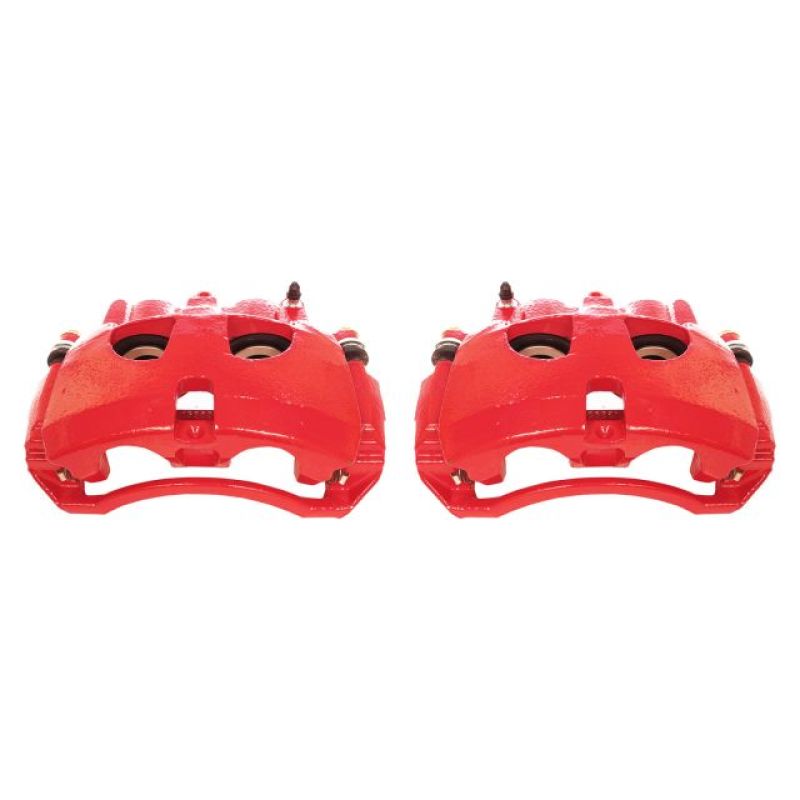 PowerStop Power Stop 09-10 Dodge Ram 2500 Front Red Calipers w/Brackets - Pair - Brakes Rotors & Pads