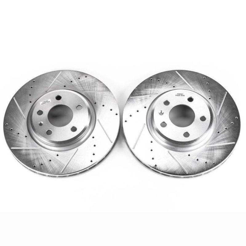 PowerStop Power Stop 09-11 Audi A4 Front Evolution Drilled & Slotted Rotors - Pair - Brakes Pads