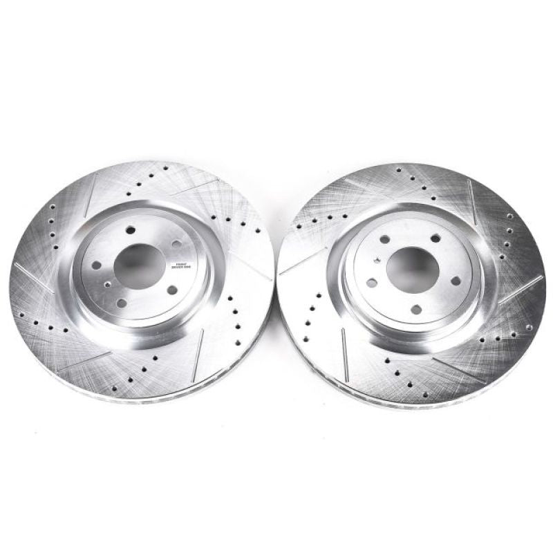 PowerStop Power Stop 09-13 Infiniti FX50 Front Evolution Drilled & Slotted Rotors - Pair - Brakes Pads