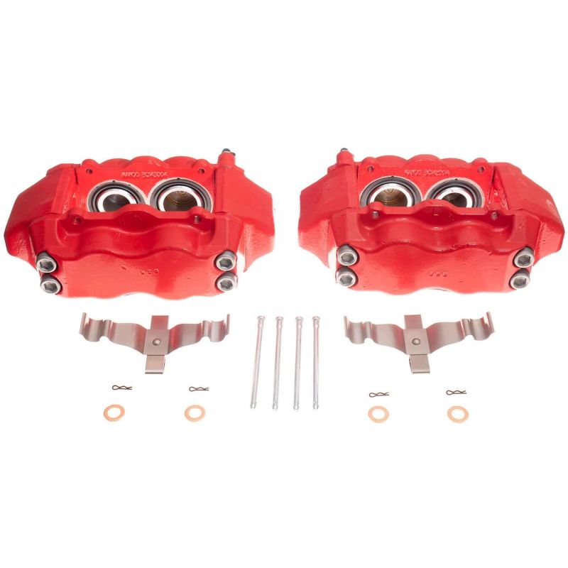 PowerStop Power Stop 09-14 Hyundai Genesis Front Red Calipers w/o Brackets - Pair - Brakes Rotors & Pads