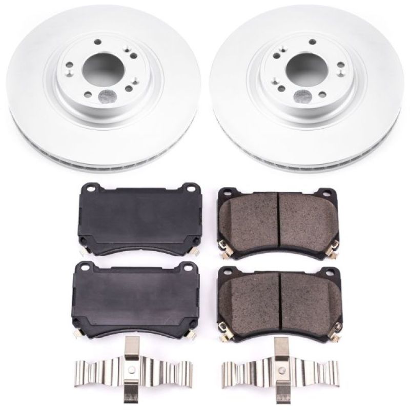PowerStop Power Stop 09-14 Hyundai Genesis Front Z17 Evolution Geomet Coated Brake Kit - Brakes Rotors & Pads