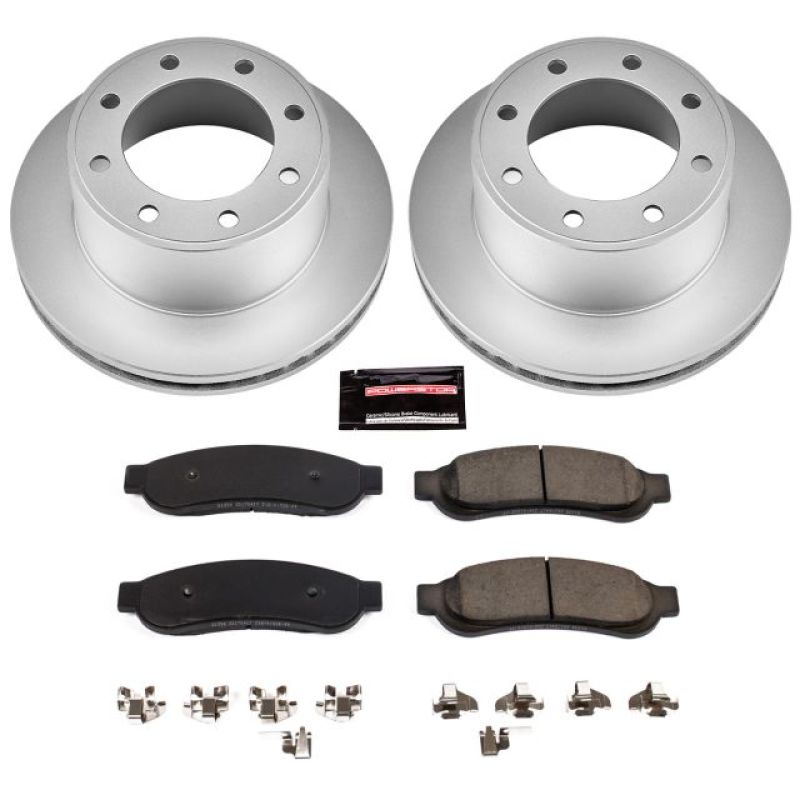 PowerStop Power Stop 10-12 Ford F-350 Super Duty Rear Z17 Coated Brake Kit - Brakes Rotors & Pads