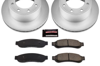 PowerStop Power Stop 10-12 Ford F-350 Super Duty Rear Z17 Coated Brake Kit - Brakes Rotors & Pads