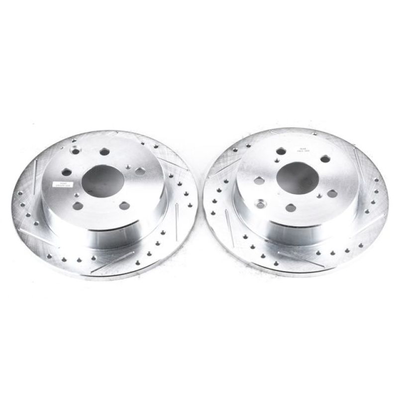 PowerStop Power Stop 10-12 Lexus HS250h Rear Evolution Drilled & Slotted Rotors - Pair - Brakes Pads
