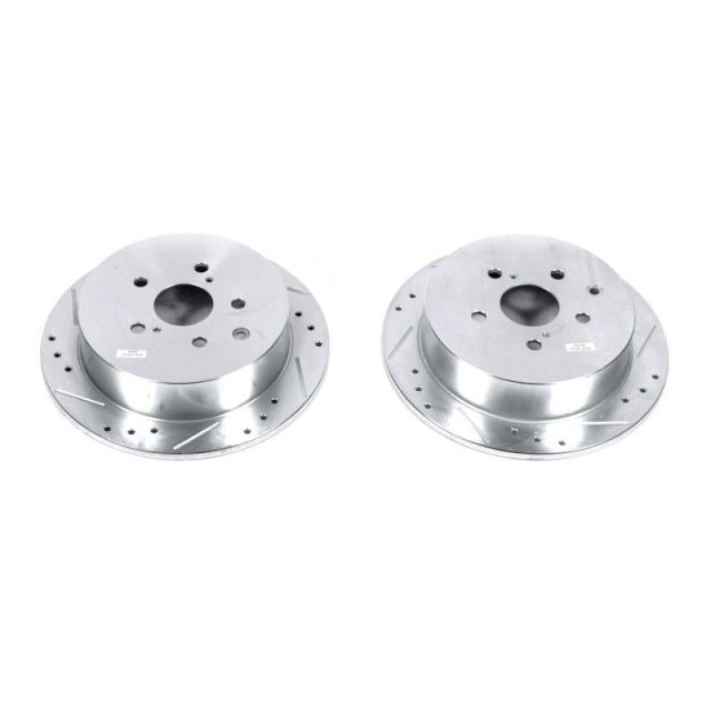 PowerStop Power Stop 10-15 Lexus RX350 Rear Evolution Drilled & Slotted Rotors - Pair - Brakes Pads