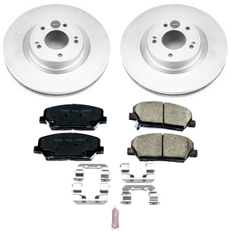 PowerStop Power Stop 10-16 Hyundai Genesis Coupe Front Z17 Evolution Geomet Coated Brake Kit - Brakes Rotors & Pads