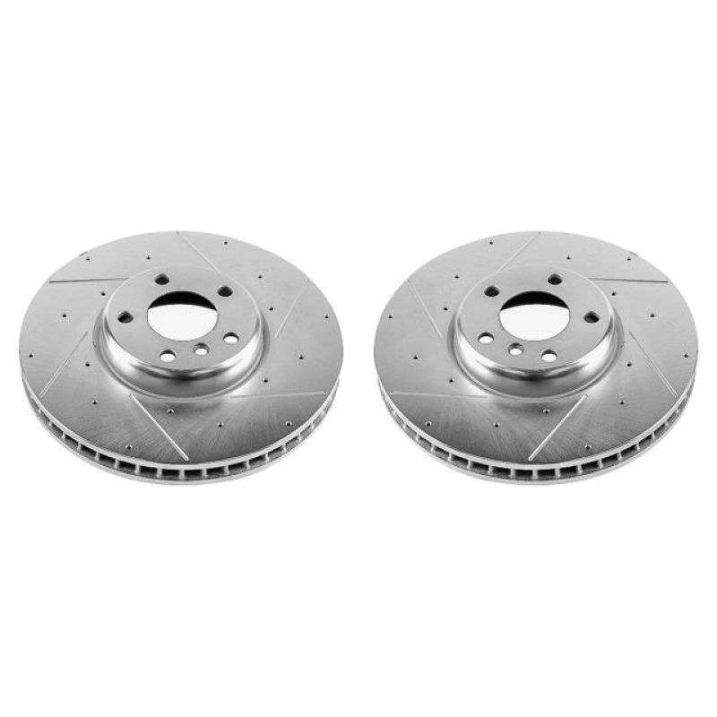 PowerStop Power Stop 10-17 BMW 535i GT Front Evolution Drilled & Slotted Rotors - Pair - Brakes Pads