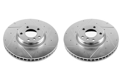 PowerStop Power Stop 10-17 BMW 535i GT Front Evolution Drilled & Slotted Rotors - Pair - Brakes Pads