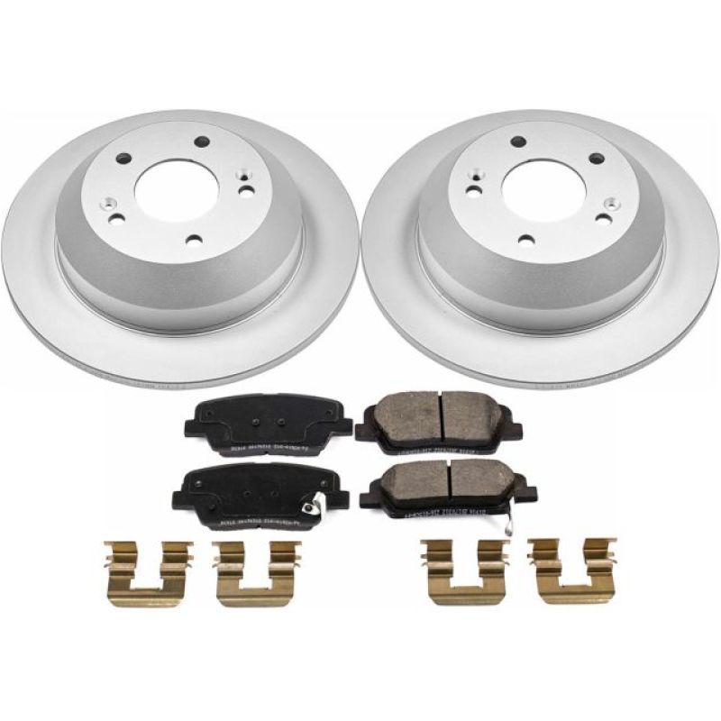 PowerStop Power Stop 10-18 Hyundai Santa Fe Rear Z17 Evolution Geomet Coated Brake Kit - Brakes Rotors & Pads