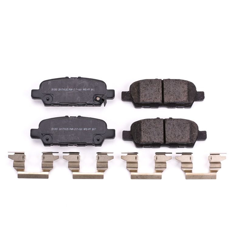 PowerStop Power Stop 11-12 Infiniti EX35 Rear Z17 Evolution Ceramic Brake Pads w/Hardware - Brakes Rotors &