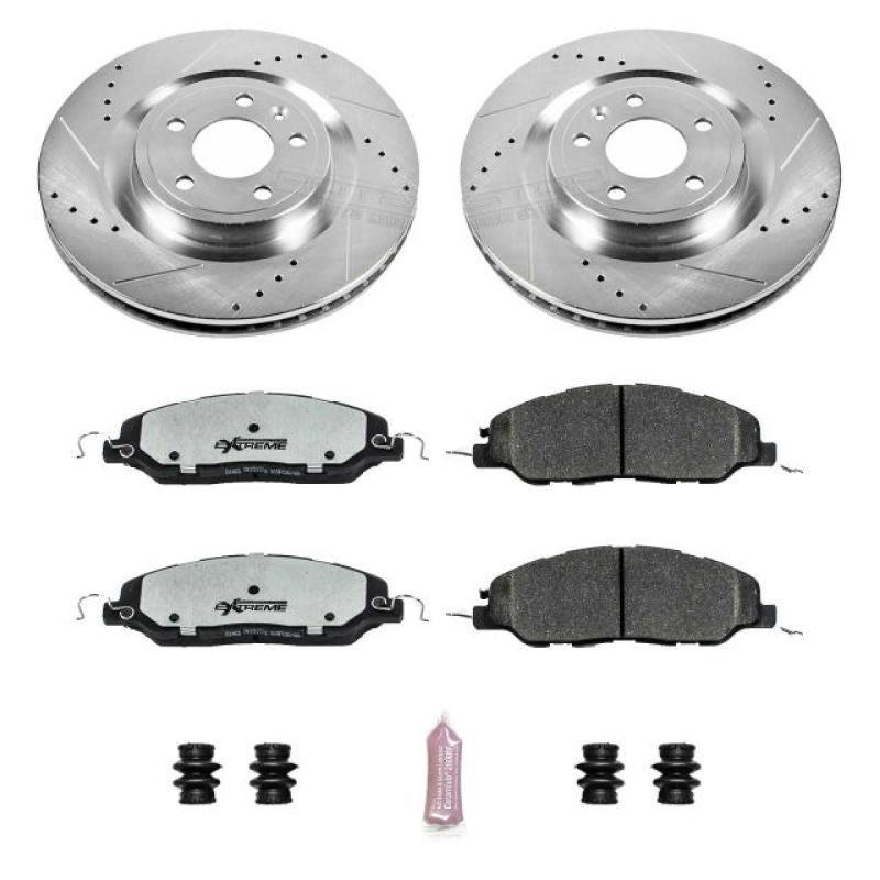 PowerStop Power Stop 11-14 Ford Mustang Front Z26 Street Warrior Brake Kit - Brakes Rotors & Pads