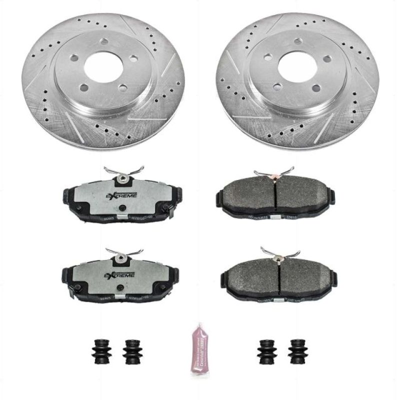PowerStop Power Stop 11-14 Ford Mustang Rear Z26 Street Warrior Brake Kit - Brakes Rotors & Pads