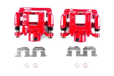 PowerStop Power Stop 11-15 Hyundai Sonata Rear Red Calipers w/Brackets - Pair - Brakes Rotors & Pads