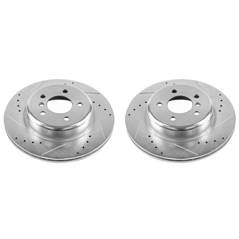 PowerStop Power Stop 11-16 BMW 528i Rear Evolution Drilled & Slotted Rotors - Pair - Brakes Pads