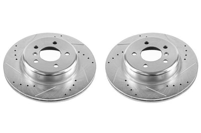 PowerStop Power Stop 11-16 BMW 528i Rear Evolution Drilled & Slotted Rotors - Pair - Brakes Pads
