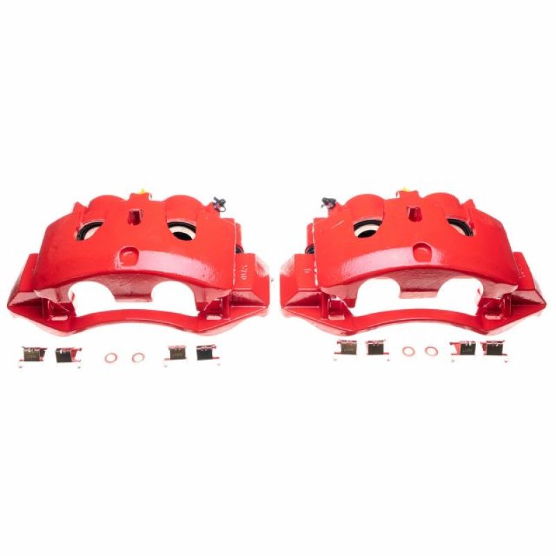 PowerStop Power Stop 11-16 Chevrolet Silverado 3500 HD Rear Red Calipers - Pair - Brakes Rotors & Pads
