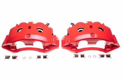 PowerStop Power Stop 11-16 Chevrolet Silverado 3500 HD Rear Red Calipers - Pair - Brakes Rotors & Pads