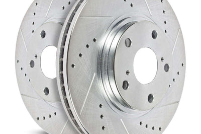 PowerStop Power Stop 11-19 Chevrolet Silverado 2500 HD Front Evolution Drilled & Slotted Rotors - Pair - Brakes Pads
