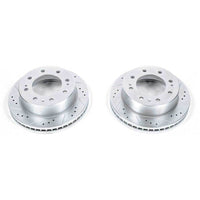 PowerStop Power Stop 11-19 Chevrolet Silverado 2500 HD Front Evolution Drilled & Slotted Rotors - Pair - Brakes Pads