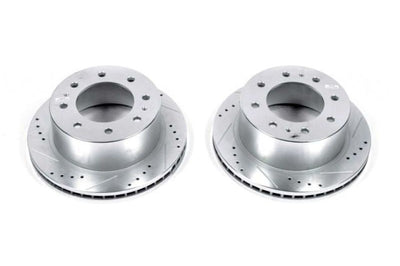 PowerStop Power Stop 11-19 Chevrolet Silverado 2500 HD Rear Evolution Drilled & Slotted Rotors - Pair - Brakes Pads