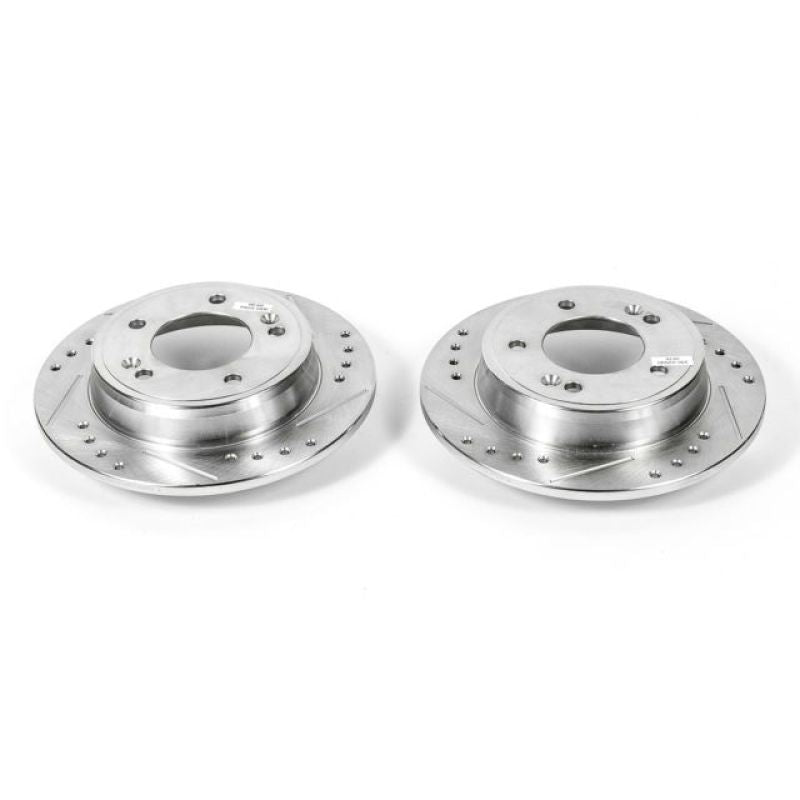 PowerStop Power Stop 11-19 Hyundai Elantra Rear Evolution Drilled & Slotted Rotors - Pair - Brakes Pads