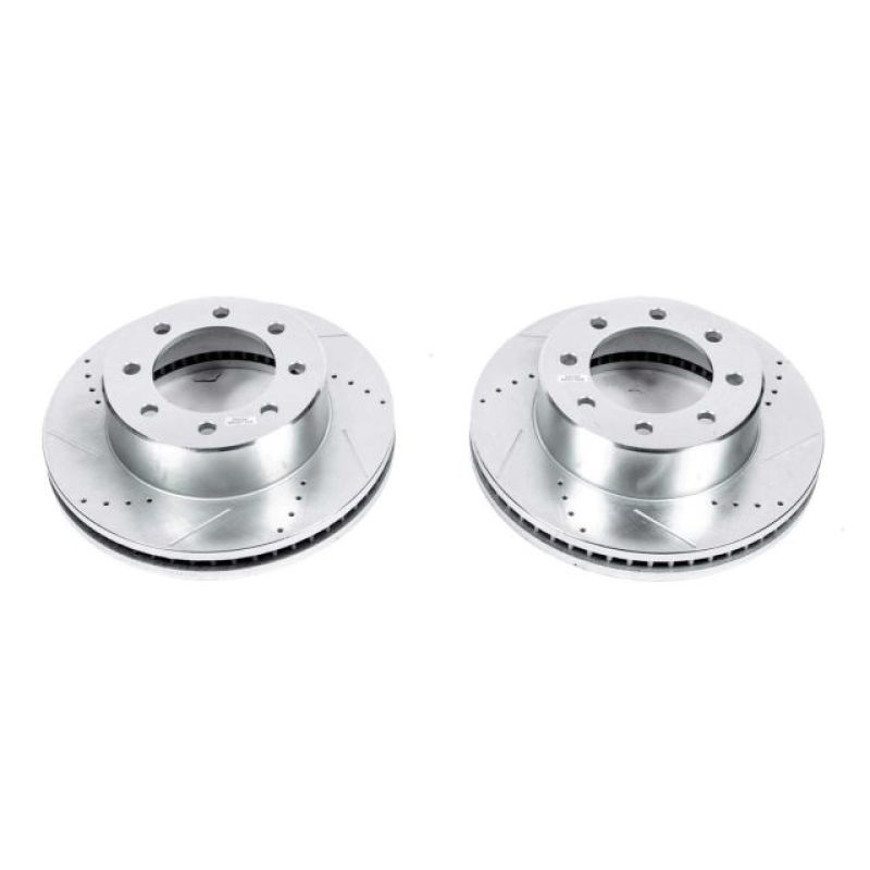 PowerStop Power Stop 11-22 Ram 3500 Front Drilled & Slotted Rotor - Pair - Brakes Rotors Pads