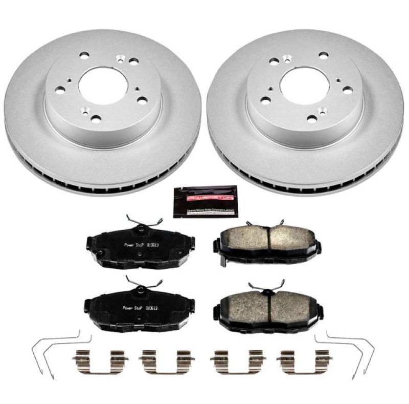 PowerStop Power Stop 12-15 Honda Civic Front Z17 Evolution Geomet Coated Brake Kit - Brakes Rotors & Pads