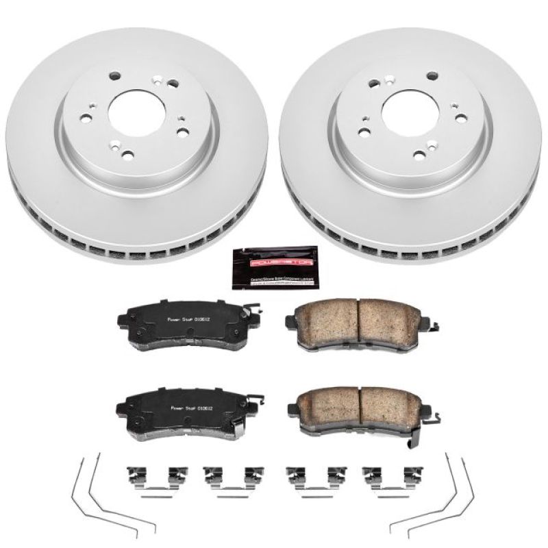 PowerStop Power Stop 12-15 Honda Crosstour Front Z17 Evolution Geomet Coated Brake Kit - Brakes Rotors & Pads