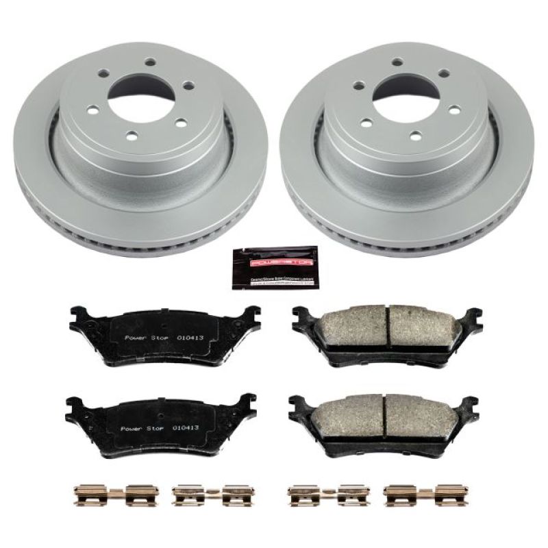 PowerStop Power Stop 12-18 Ford F-150 Rear Z17 Evolution Geomet Coated Brake Kit - Brakes Rotors & Pads