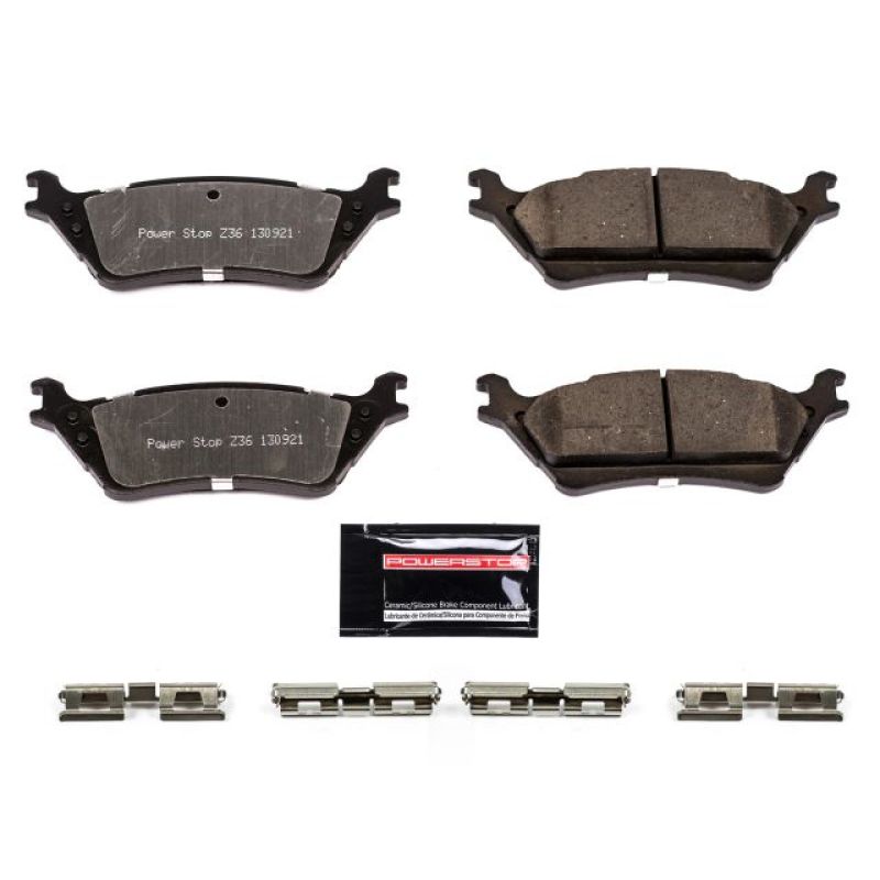 PowerStop Power Stop 12-19 Ford F-150 Rear Z36 Truck & Tow Brake Pads w/Hardware - Brakes Rotors