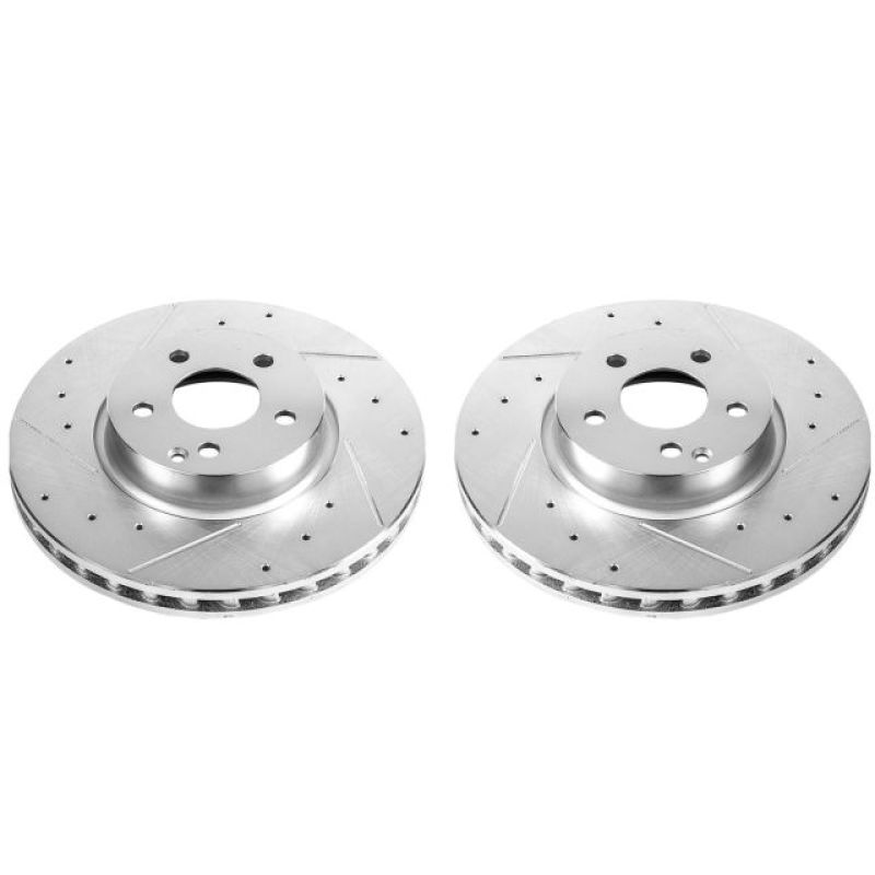 PowerStop Power Stop 13-14 Mercedes-Benz C300 Front Evolution Drilled & Slotted Rotors - Pair - Brakes Pads