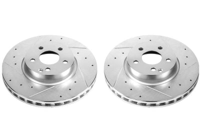 PowerStop Power Stop 13-14 Mercedes-Benz C300 Front Evolution Drilled & Slotted Rotors - Pair - Brakes Pads