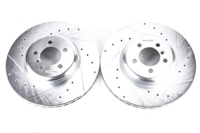 PowerStop Power Stop 13-15 BMW 335i Front Evolution Drilled & Slotted Rotors - Pair - Brakes Pads