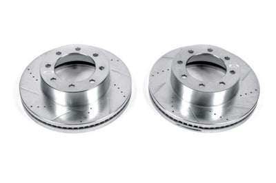 PowerStop Power Stop 13-16 Ford F-450 Super Duty Front Drilled & Slotted Rotor - Pair - Brakes Rotors Pads