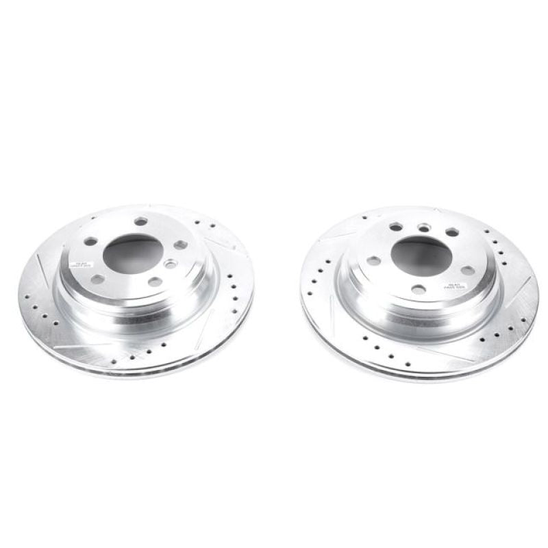 PowerStop Power Stop 13-18 BMW 320i xDrive Rear Evolution Drilled & Slotted Rotors - Pair - Brakes Pads