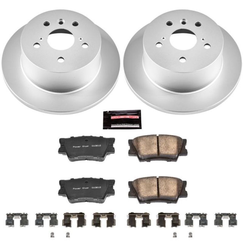 PowerStop Power Stop 13-18 Lexus ES300h Rear Z17 Evolution Geomet Coated Brake Kit - Brakes Rotors & Pads