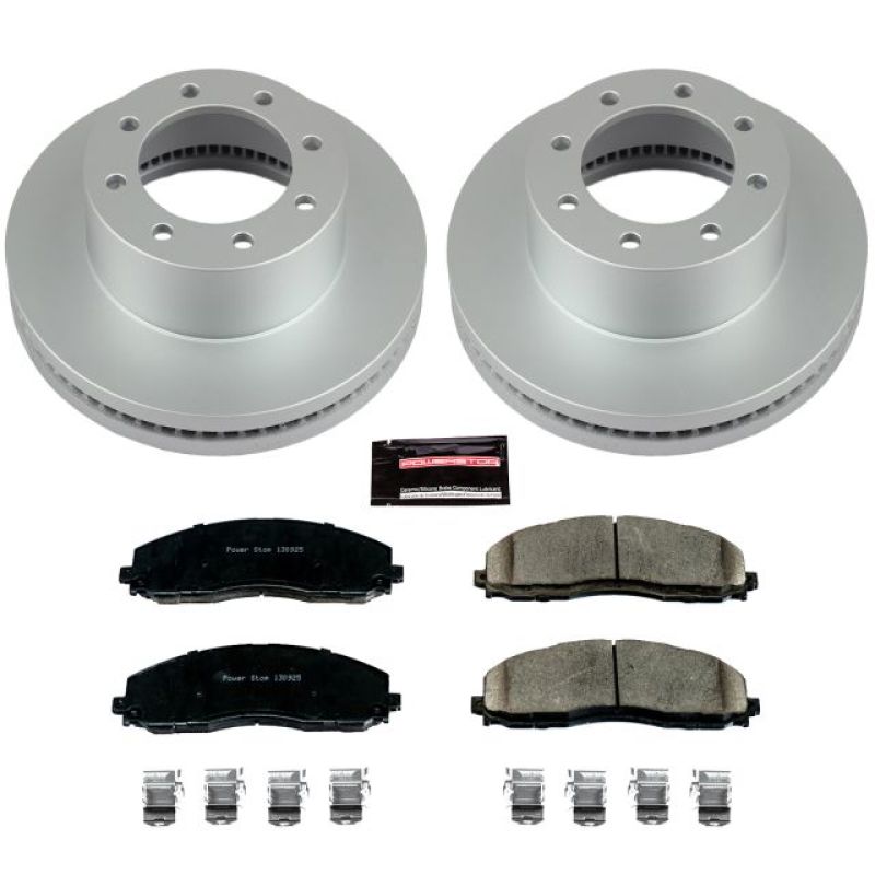 PowerStop Power Stop 13-19 Ford F-250 Super Duty Front Z17 Evolution Geomet Coated Brake Kit - Brakes Rotors & Pads