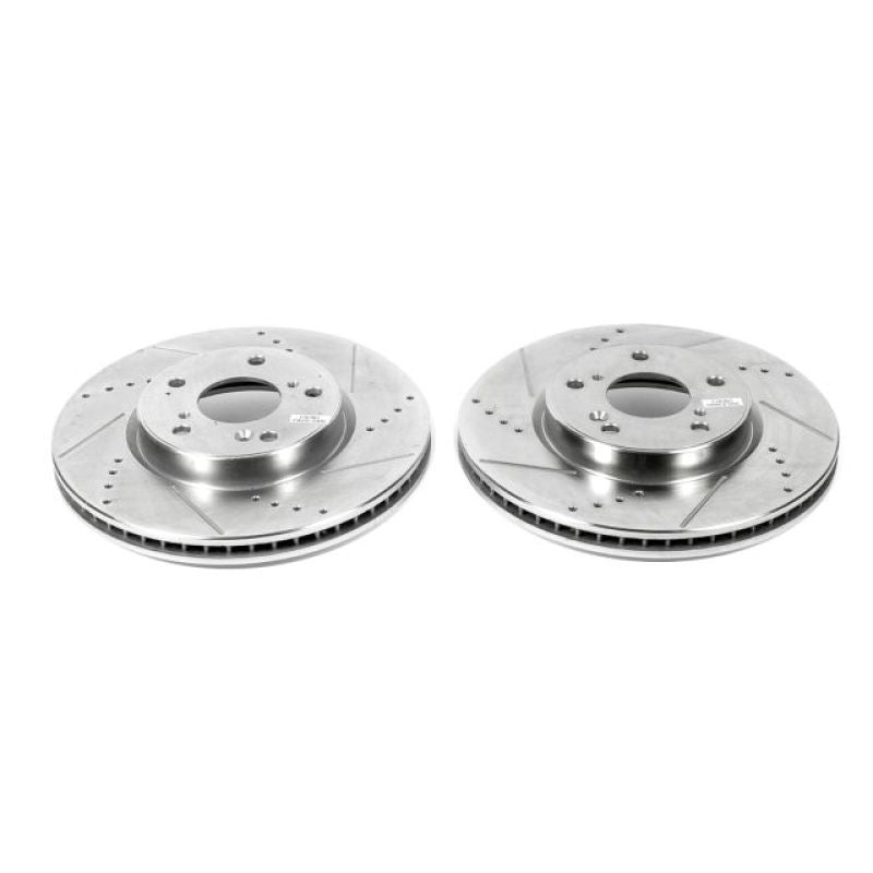 PowerStop Power Stop 13-19 Honda Accord Front Evolution Drilled & Slotted Rotors - Pair - Brakes Pads
