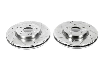 PowerStop Power Stop 13-19 Honda Accord Front Evolution Drilled & Slotted Rotors - Pair - Brakes Pads