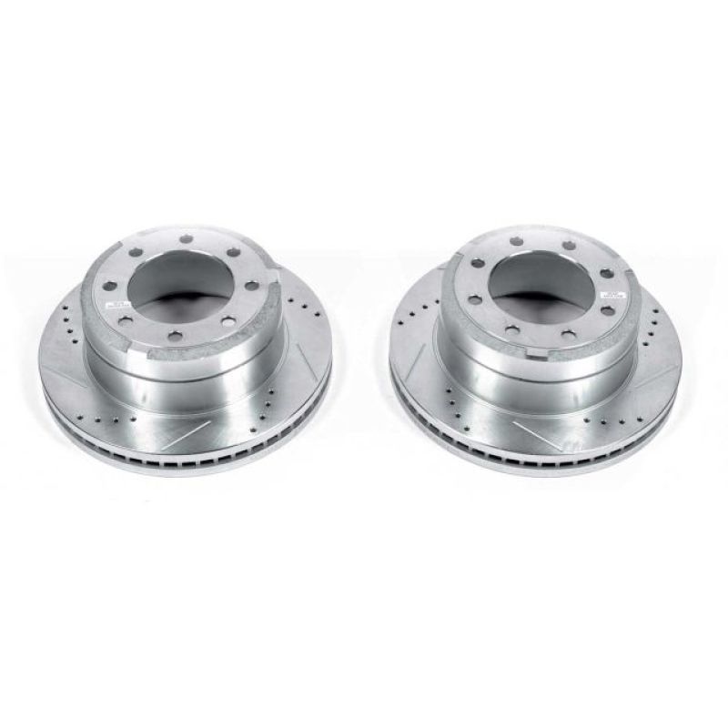 PowerStop Power Stop 13-22 Ford F-350 Super Duty Rear Drilled & Slotted Rotor - Pair - Brakes Rotors Pads