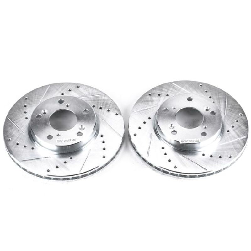 PowerStop Power Stop 14-15 Acura ILX Front Evolution Drilled & Slotted Rotors - Pair - Brakes Pads