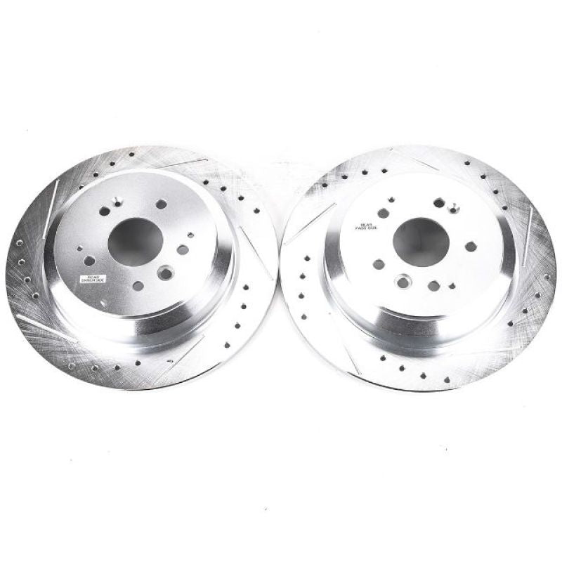 PowerStop Power Stop 14-16 Acura MDX Rear Evolution Drilled & Slotted Rotors - Pair - Brakes Pads